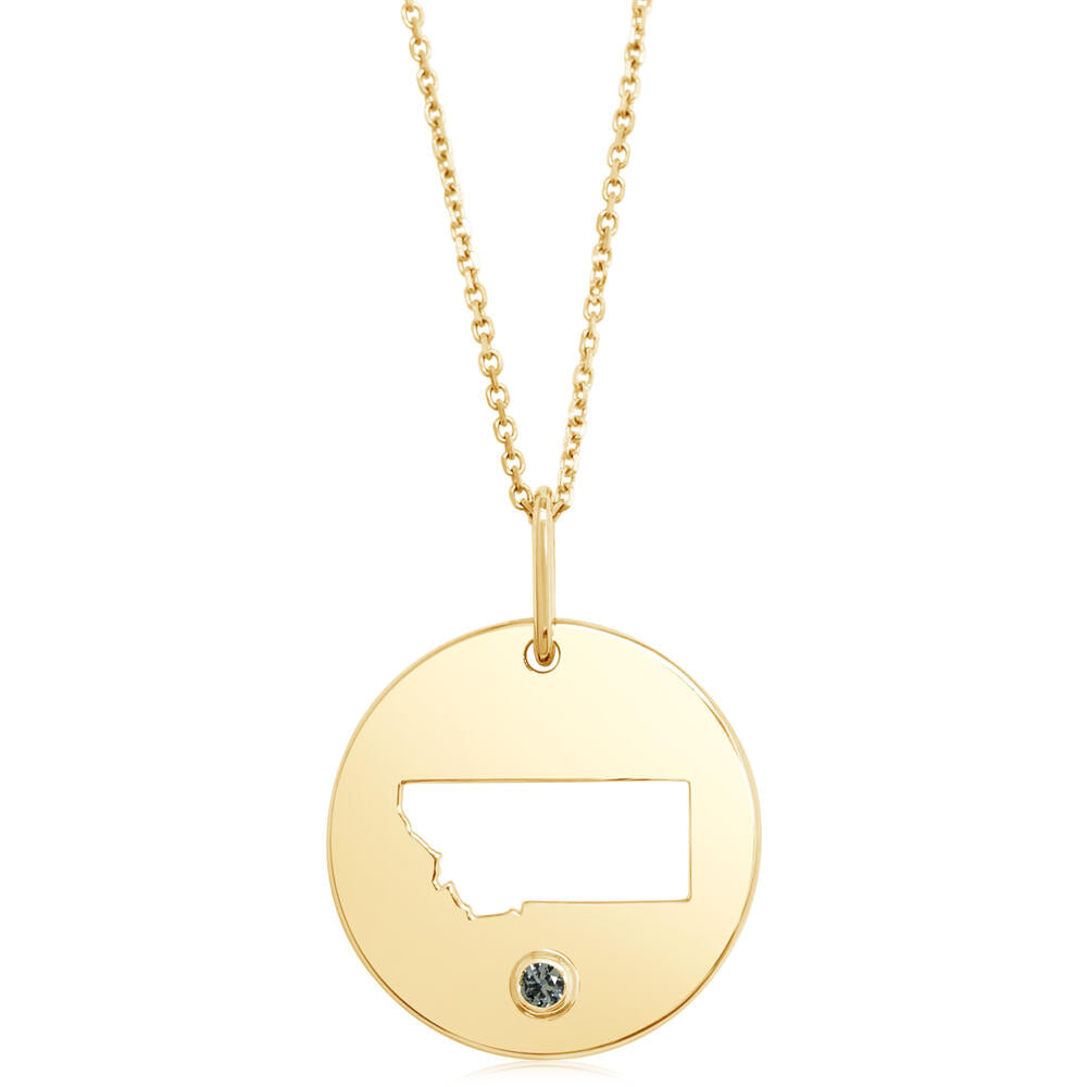 Montana Sapphire Montana Pendant (With Chain) in 14k Gold