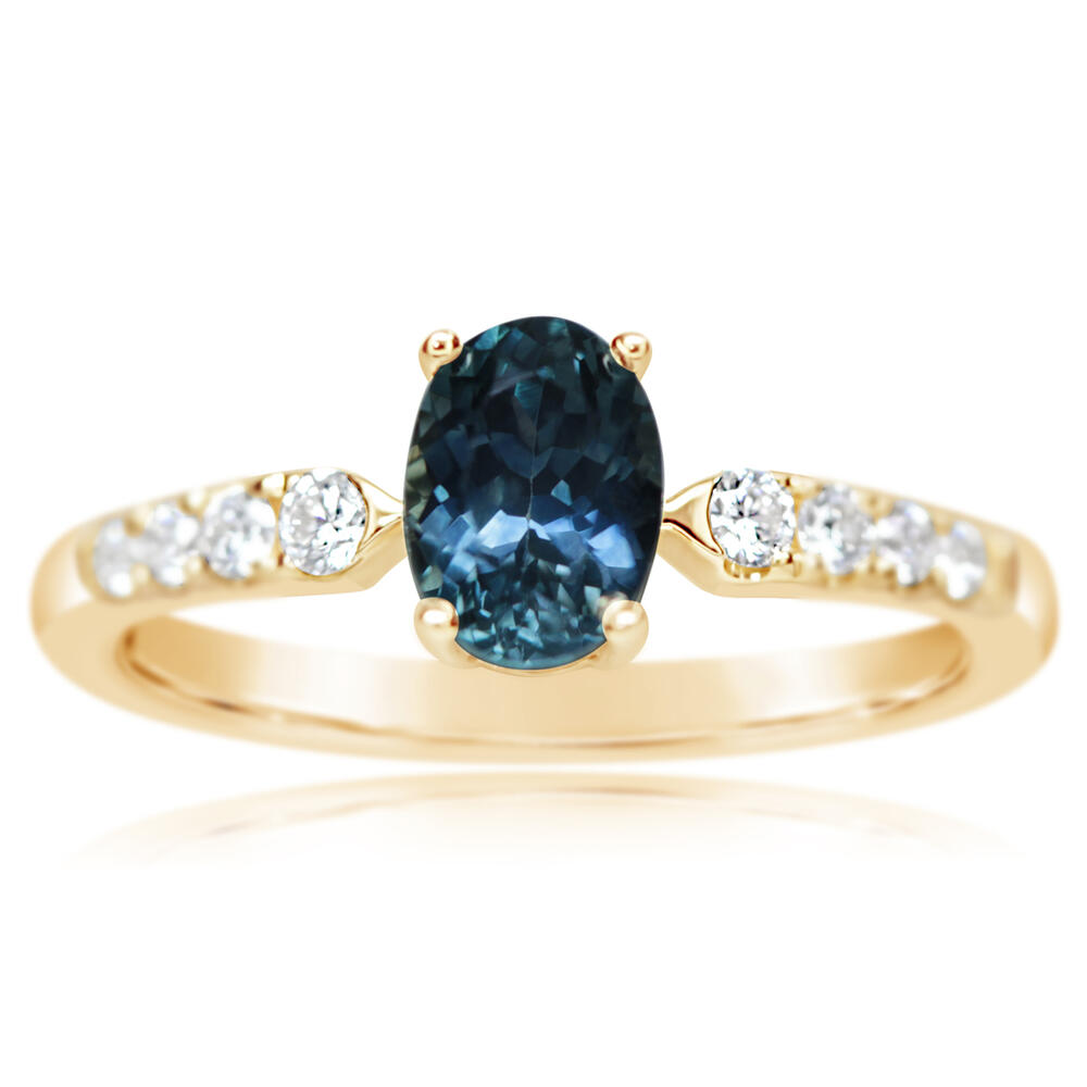 1.05ct. Montana Sapphire & Diamond Ring in 14k Gold