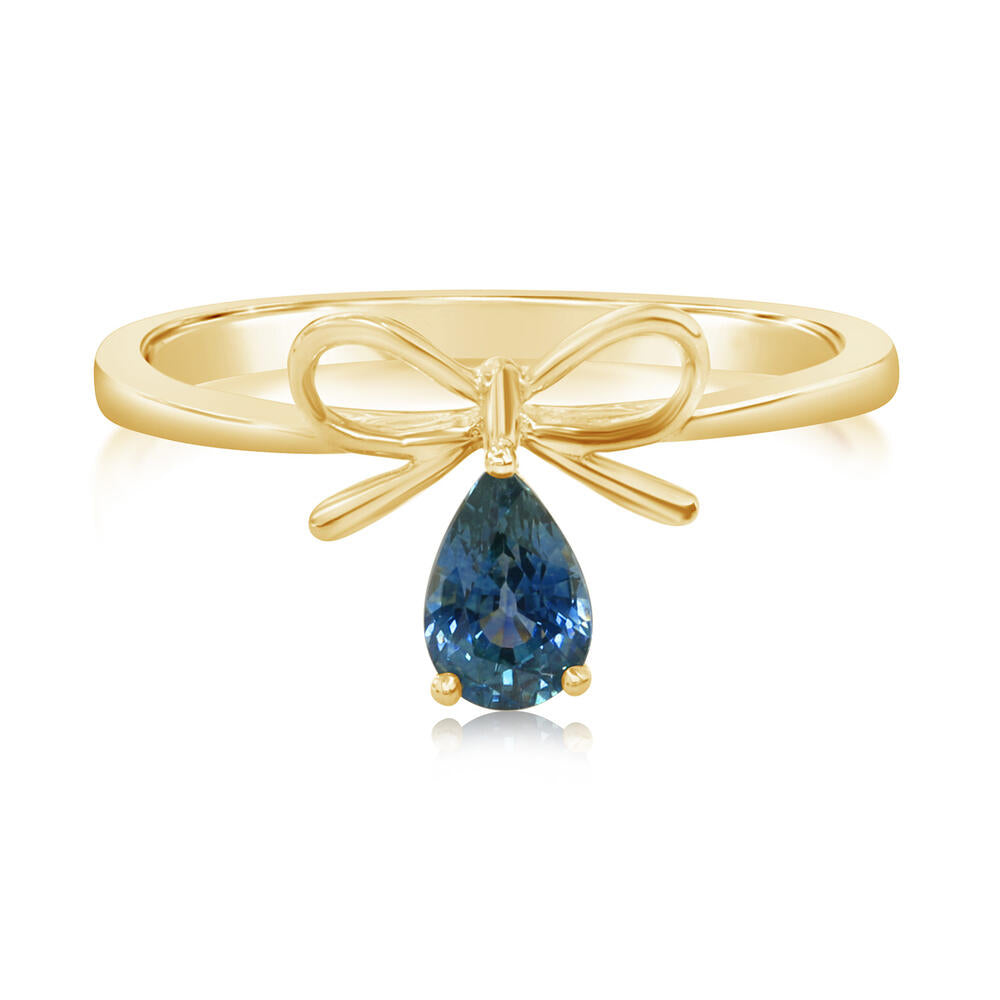 Montana Sapphire Bow Ring in 14K Gold