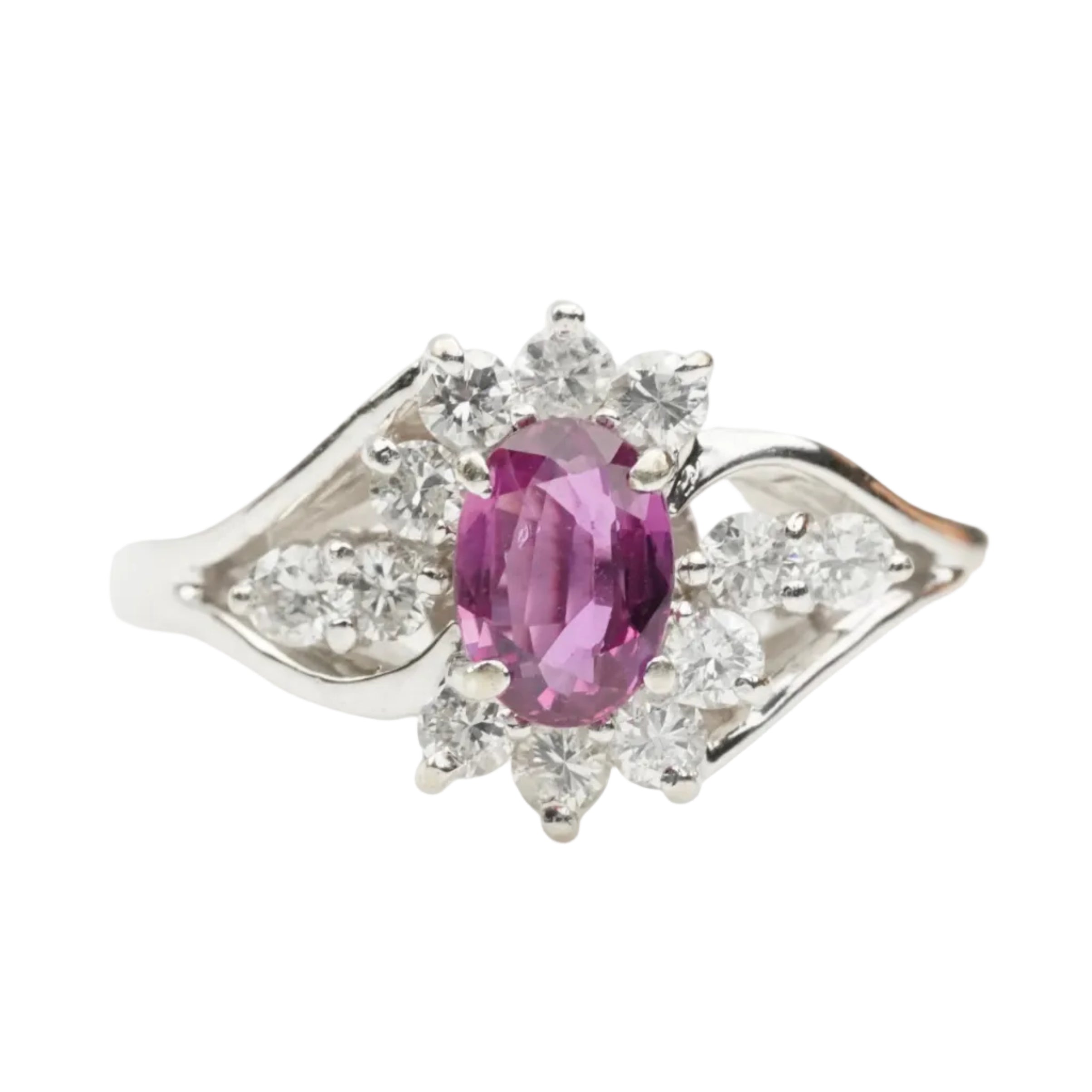 Purple Sapphire & Diamond Ring in 14k Gold
