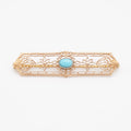 Antique 10k Yellow Gold Filigree Bar Pin