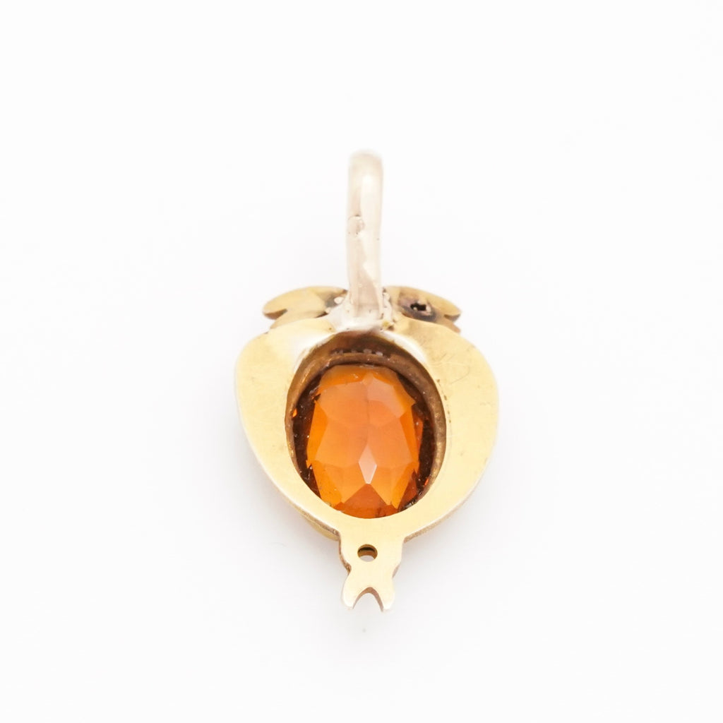 Vintage Citrine Snake Pendant in 14k Gold