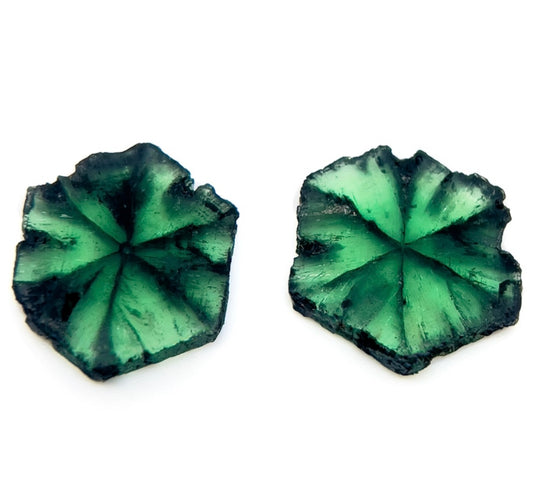 10.63ctw. Trapiche Emerald Pair
