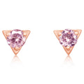 Lotus Garnet Earrings in 14K Rose Gold