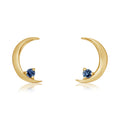 Montana Sapphire Moon Earrings in 14K Yellow Gold