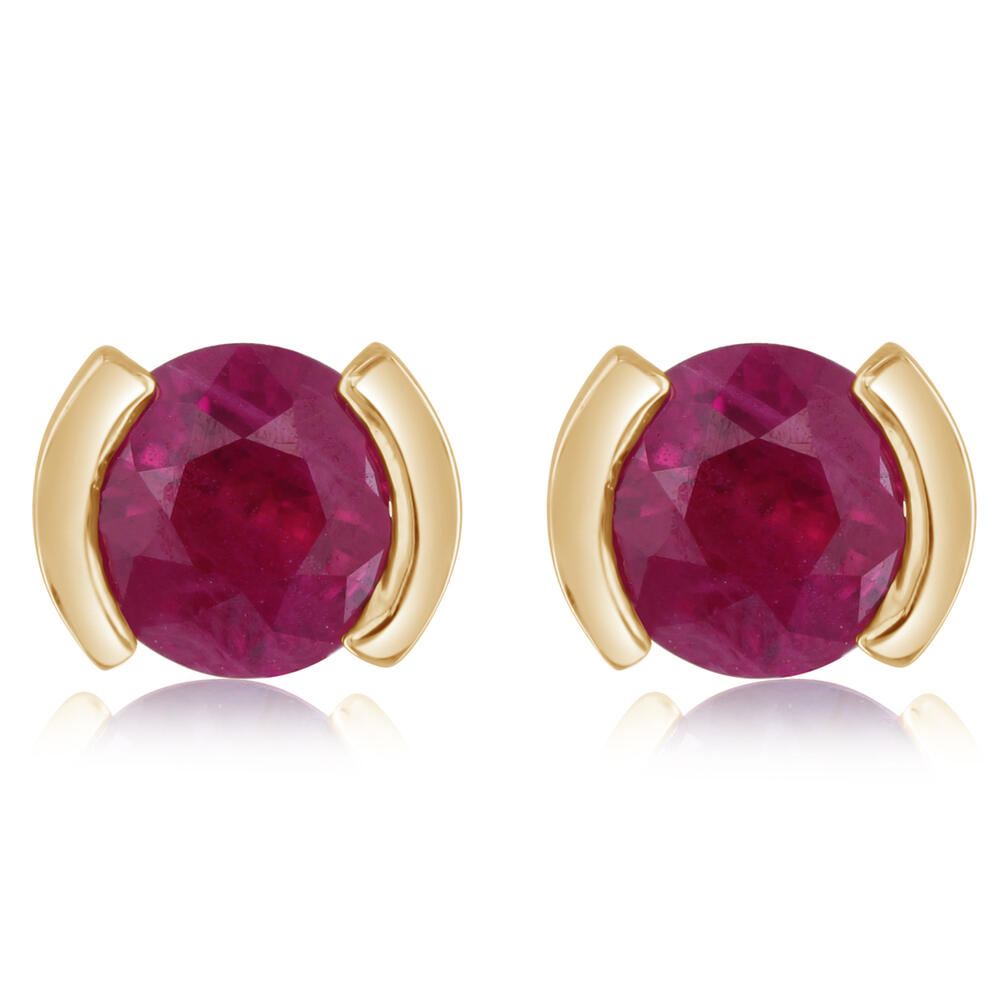 Ruby Earrings in 14K Yellow Gold