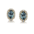 Montana Sapphire & Diamond Earrings in 14K Yellow Gold