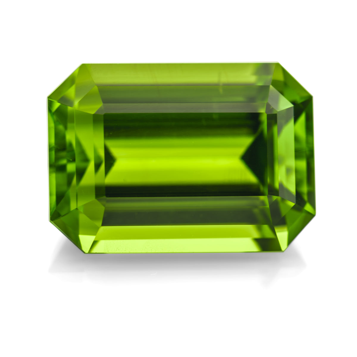 Natural 8.73ct emerald cut peridot loose gemstone measuring approximately 14mm x 9.9mm