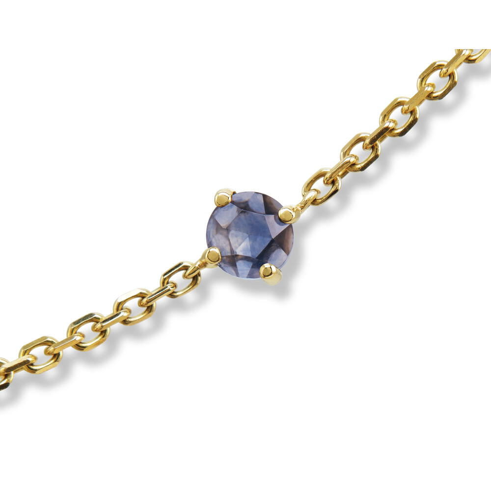 Fancy Montana Sapphire Station Necklace in 14K Gold