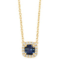 Montana Sapphire & Diamond Necklace in 14K Yellow Gold