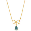 Montana Sapphire Bow Necklace in 14K Yellow Gold