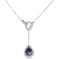 Peacock Tanzanite & Diamond Neckpiece in 14K White Gold