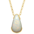 Australian Opal & Diamond Necklace in Yellow 14K Gold