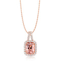 Lotus Garnet & Diamond Pendant in 14K Rose Gold