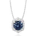 Montana Sapphire & Diamond Pendant in 14K White Gold