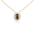 Montana Sapphire Pendant with White Enamel in 14K Yellow Gold