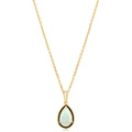 Australian Opal Pendant with Black Enamel in 14K Yellow Gold