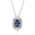 Peacock Tanzanite & Diamond Pendant in Platinum