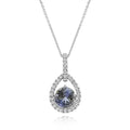 Peacock Tanzanite & Diamond Pendant in Platinum