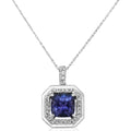 Peacock Tanzanite & Diamond Pendant in 14K White Gold