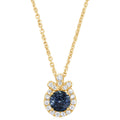 Montana Sapphire & Diamond Pendant in 14K Yellow Gold