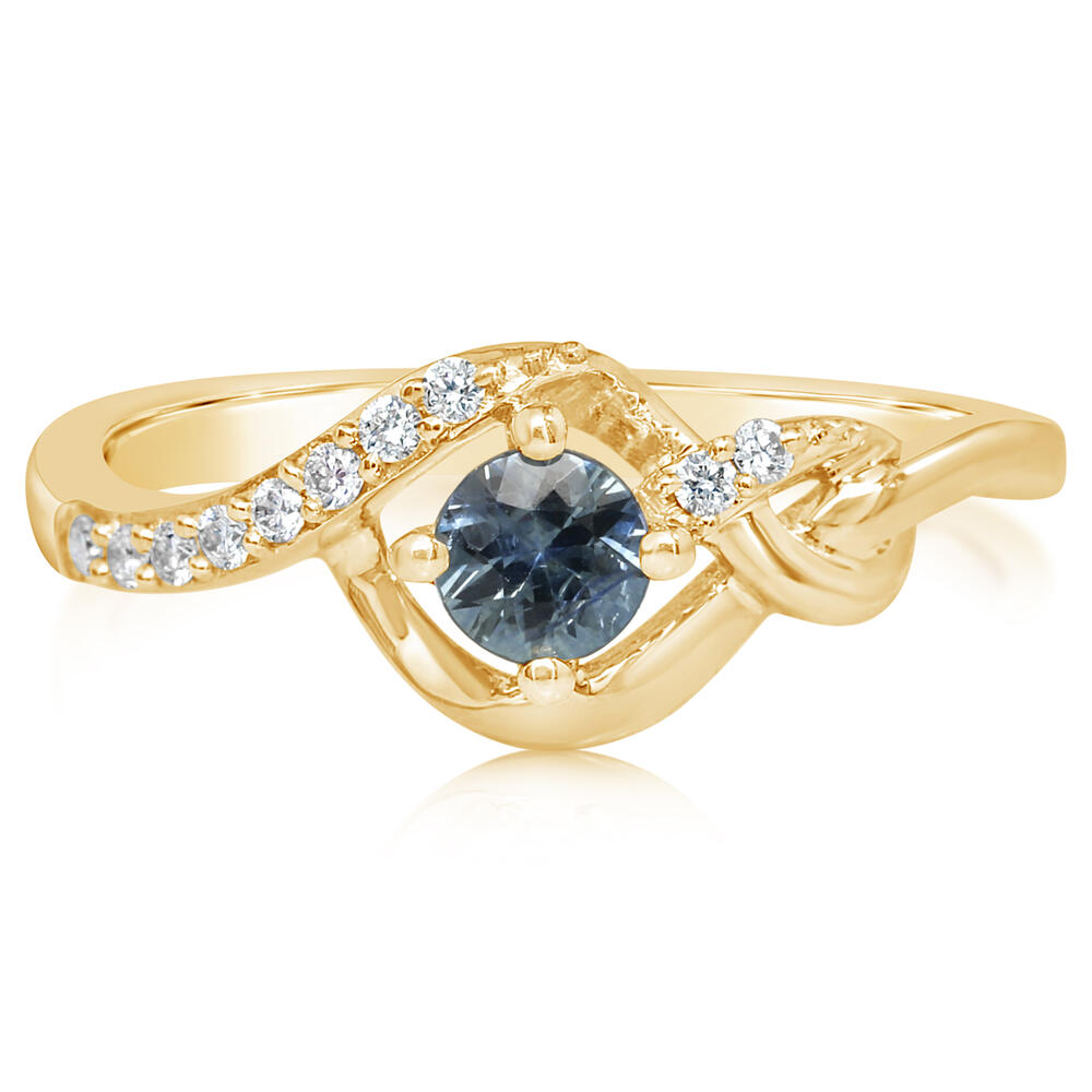 Montana Sapphire & Diamond Ring in 14K Yellow Gold