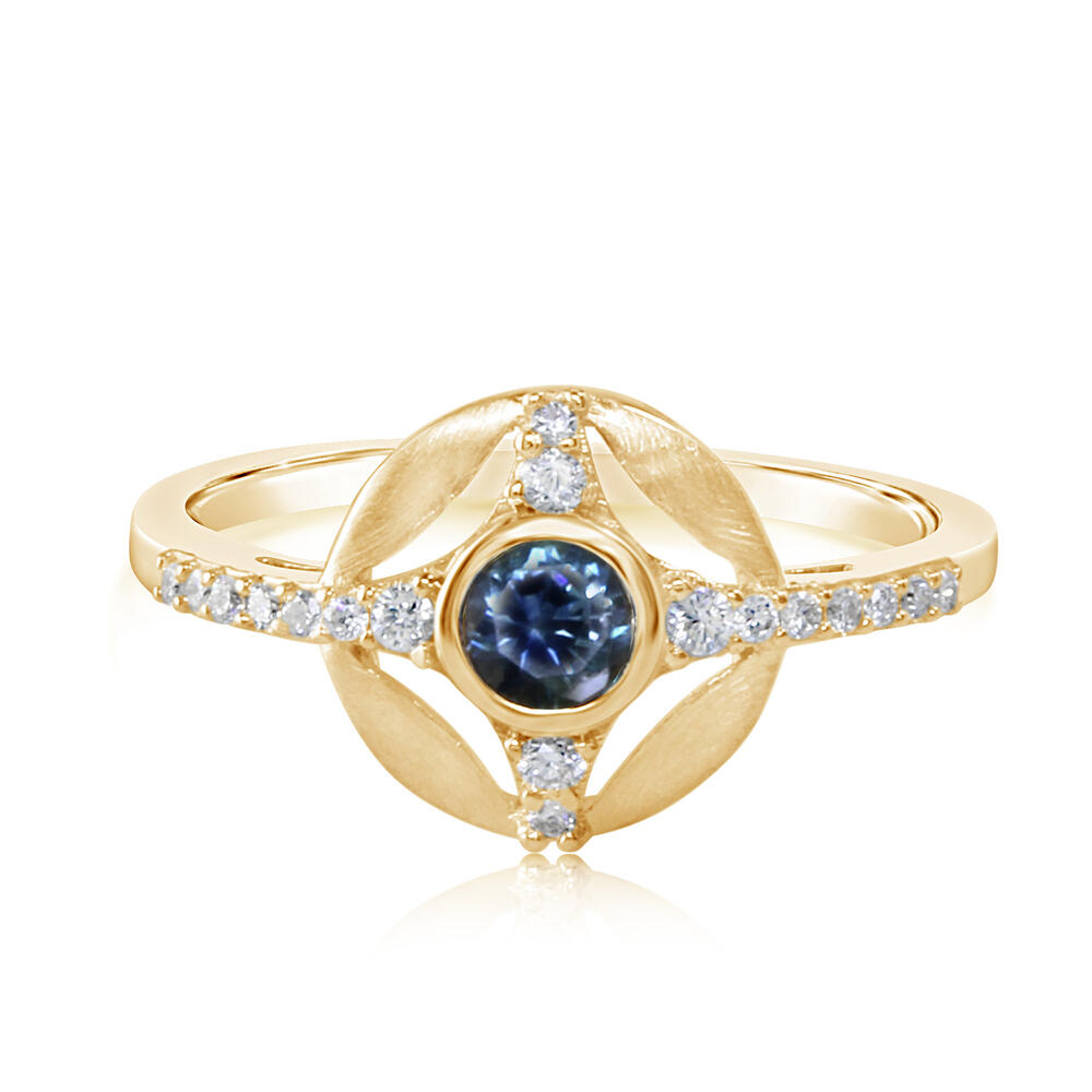 Montana Sapphire & Diamond Ring in 14K Yellow Gold