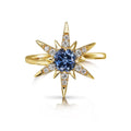 Montana Sapphire & Diamond Star Ring in 14K Yellow Gold