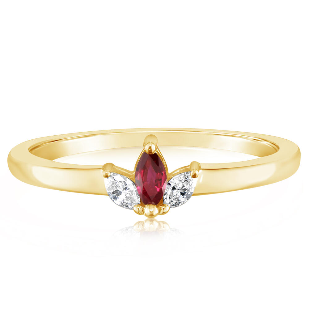 Ruby & Diamond Ring in 14K Yellow Gold