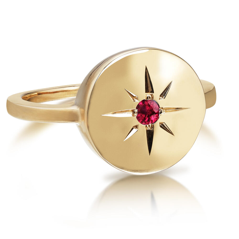 Star Ruby Ring in Yellow 14K Gold