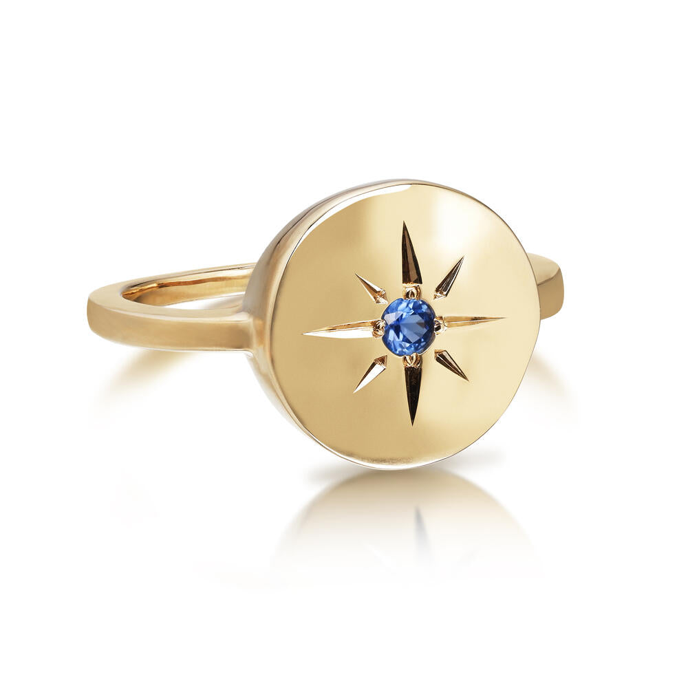Star Sapphire Ring in 14K Yellow Gold
