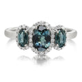 Montana Sapphire & Diamond Ring in 14K White Gold