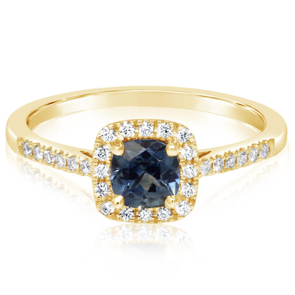Montana Sapphire & Diamond Ring in 14K Yellow Gold