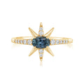 Montana Sapphire & Diamond Star Ring in 14K Yellow Gold