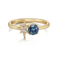 Montana Sapphire & Diamond Ring in 14K Yellow Gold