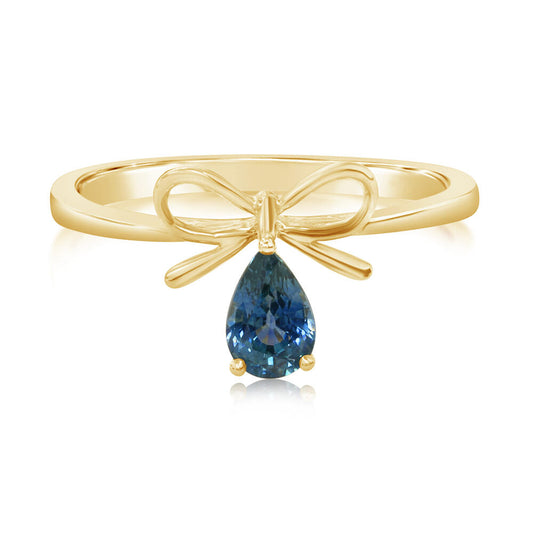 Montana Sapphire Bow Ring in 14K Gold