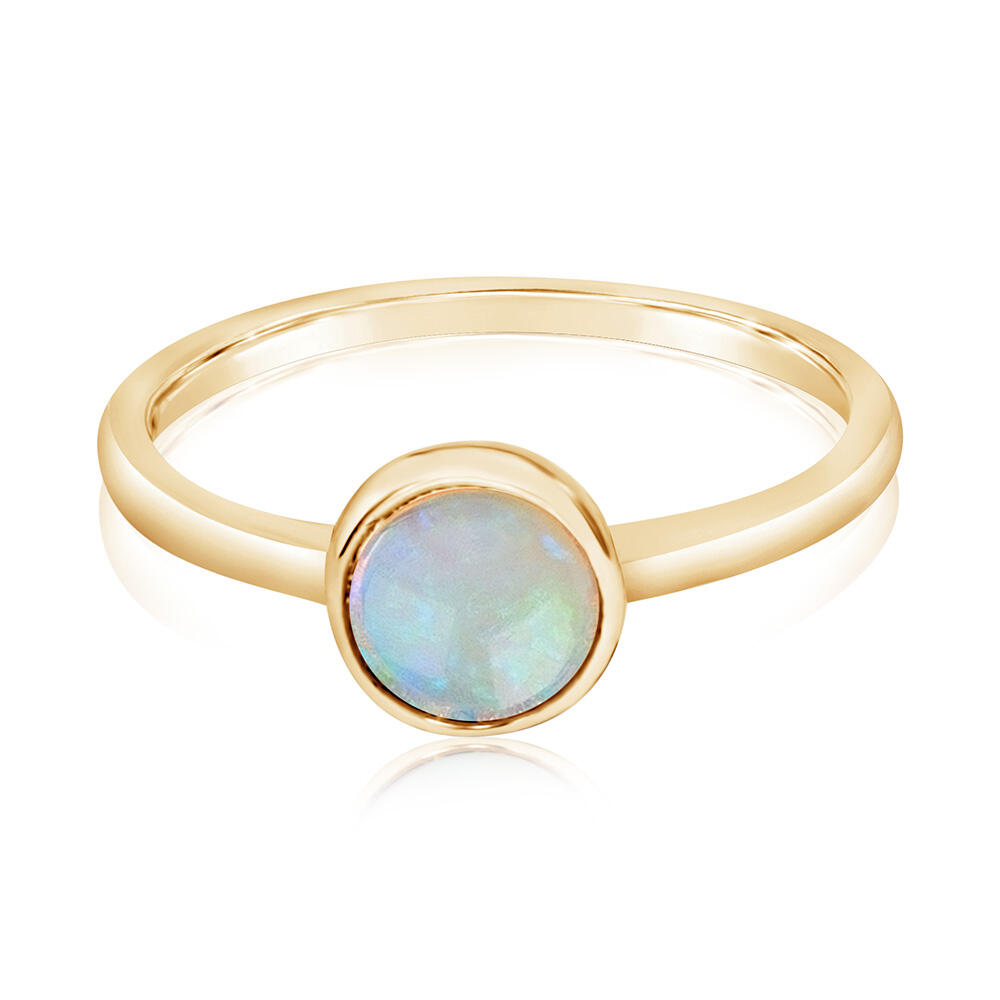 Australian Opal Ring in 14K Yellow Gold