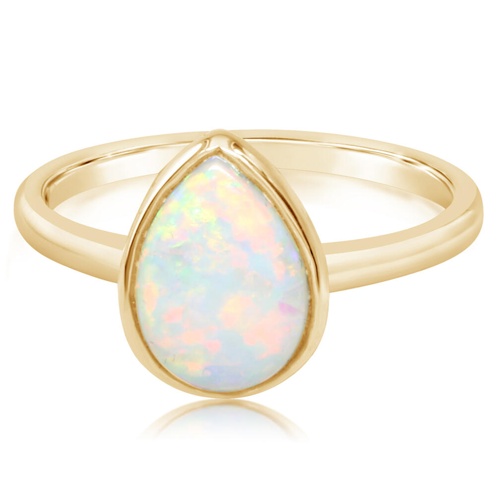 Australian Opal Ring in 14K Yellow Gold