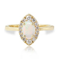 Australian Opal & Diamond Ring in 14K Yellow Gold