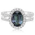 Peacock Tanzanite & Diamond Ring in Platinum