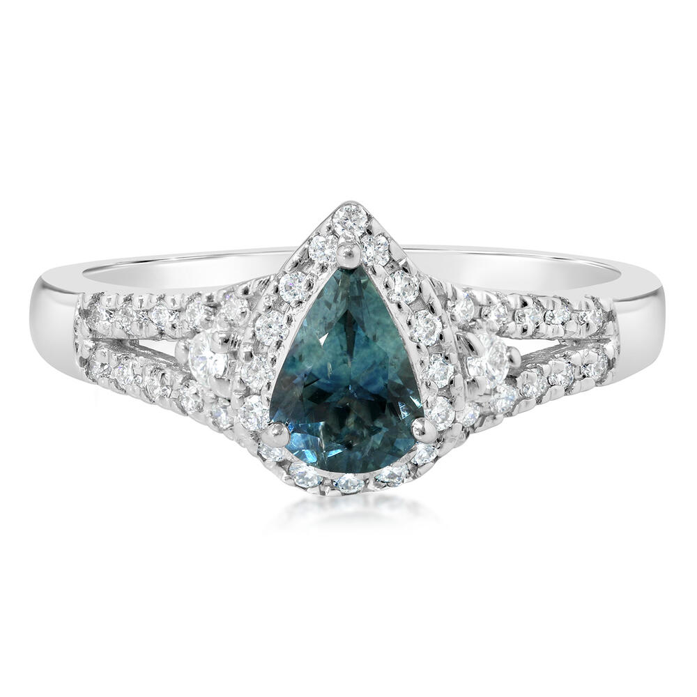 Montana Sapphire Ring in 14K White Gold