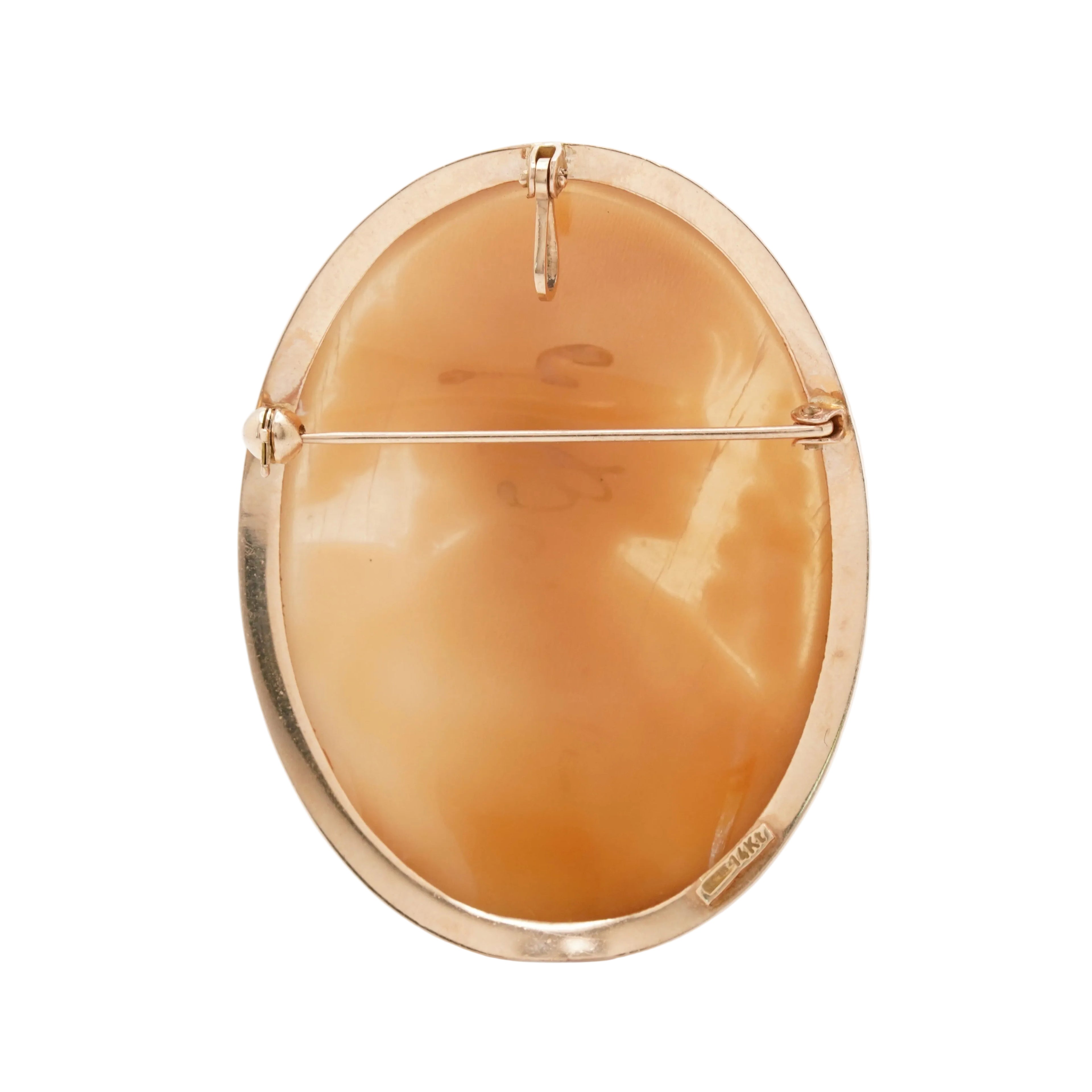 Vintage Gennaro Borriello Cameo Brooch/Pendant in 14K Yellow Gold